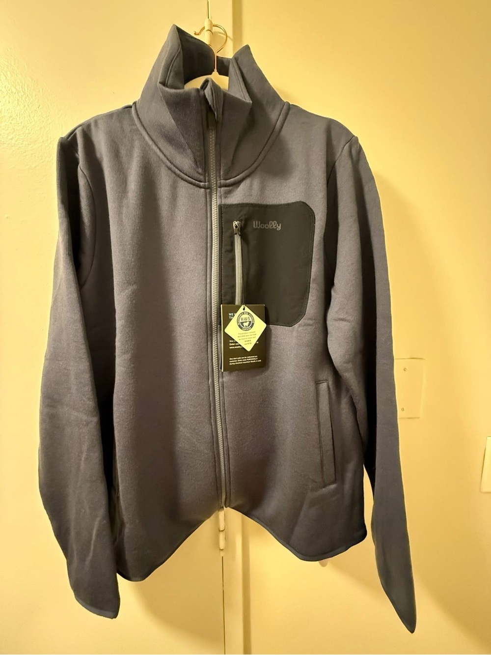 Woolly Men's Blue Full-Zip Polar Fleece crew